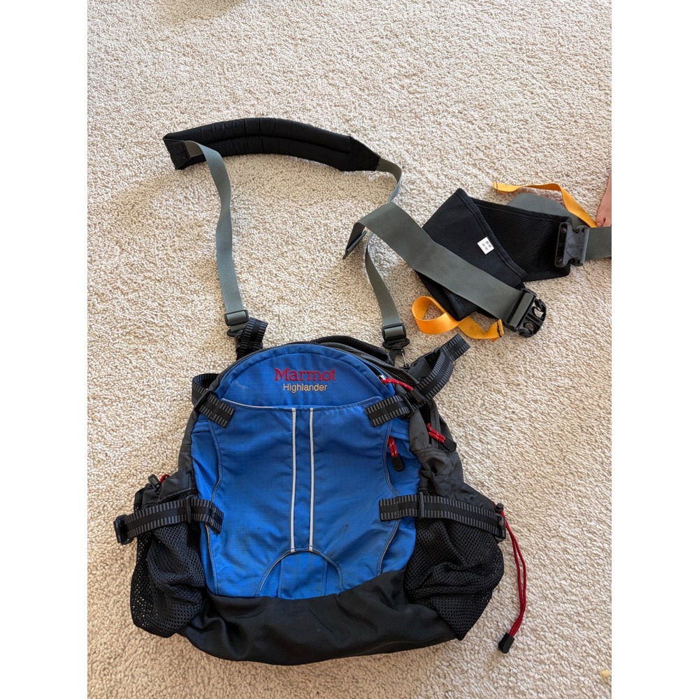Marmot Highlander Blue Grey Ripstop Nylon Waist Pack Sling Bag